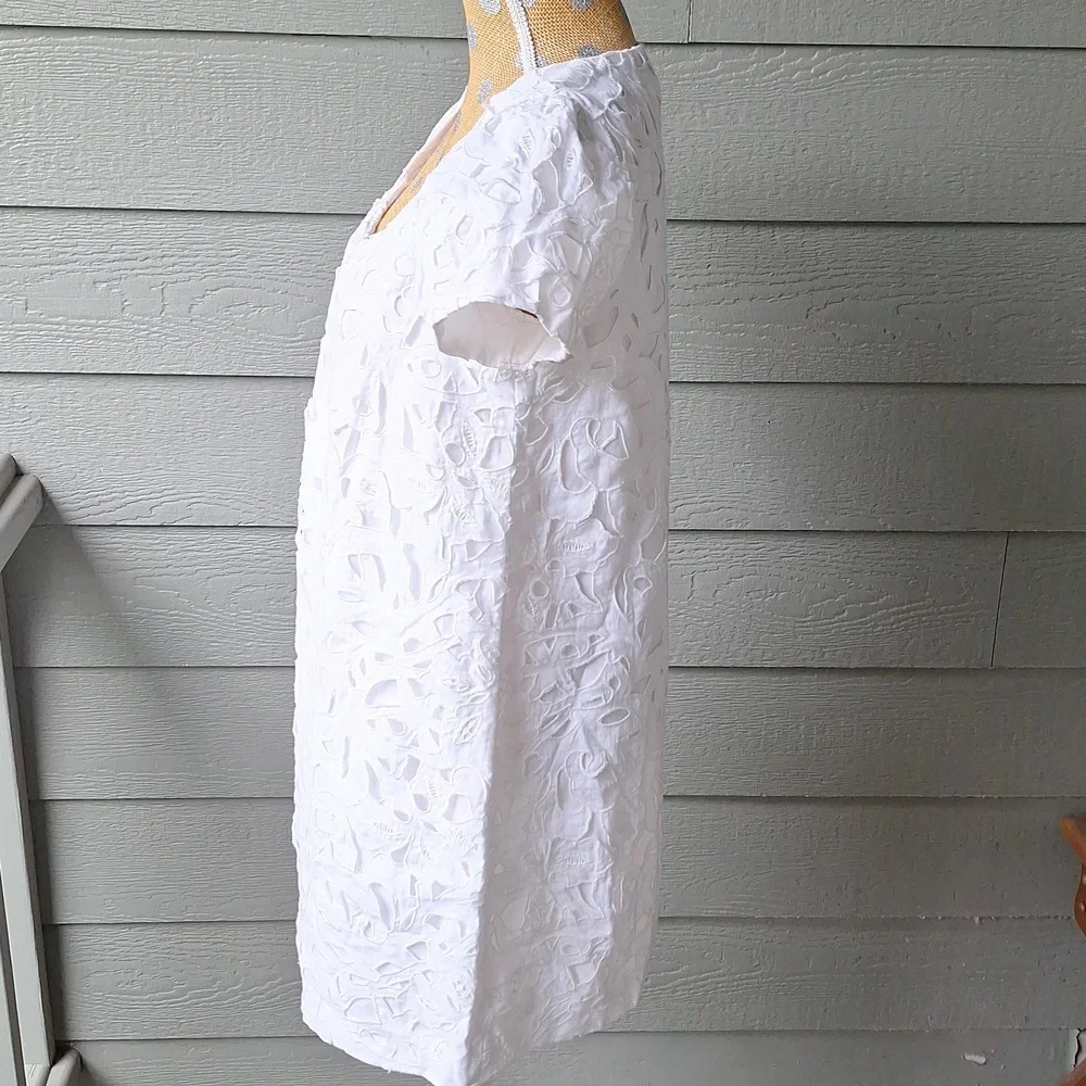 Robert Rodriguez Puffed Short Sleeve White Babydoll Cotton Dress Size 6 - Picture 4 of 12
